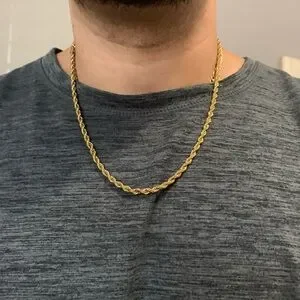Accessories | Gold Rope Chain Necklace 18k Gold 4mm Round Necklace 22 ...